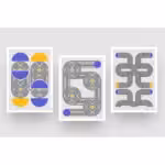 Yellow-Purple Lines and Circles set of 3