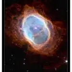 Southern Ring Nebula Poster from NASA’s James Webb Space Telescope (NIRCam Compass Image)