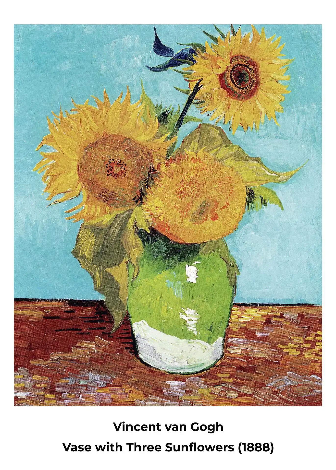 Vase with Three Sunflowers (1888) Vase with Three Sunflowers (1888) - Image 1