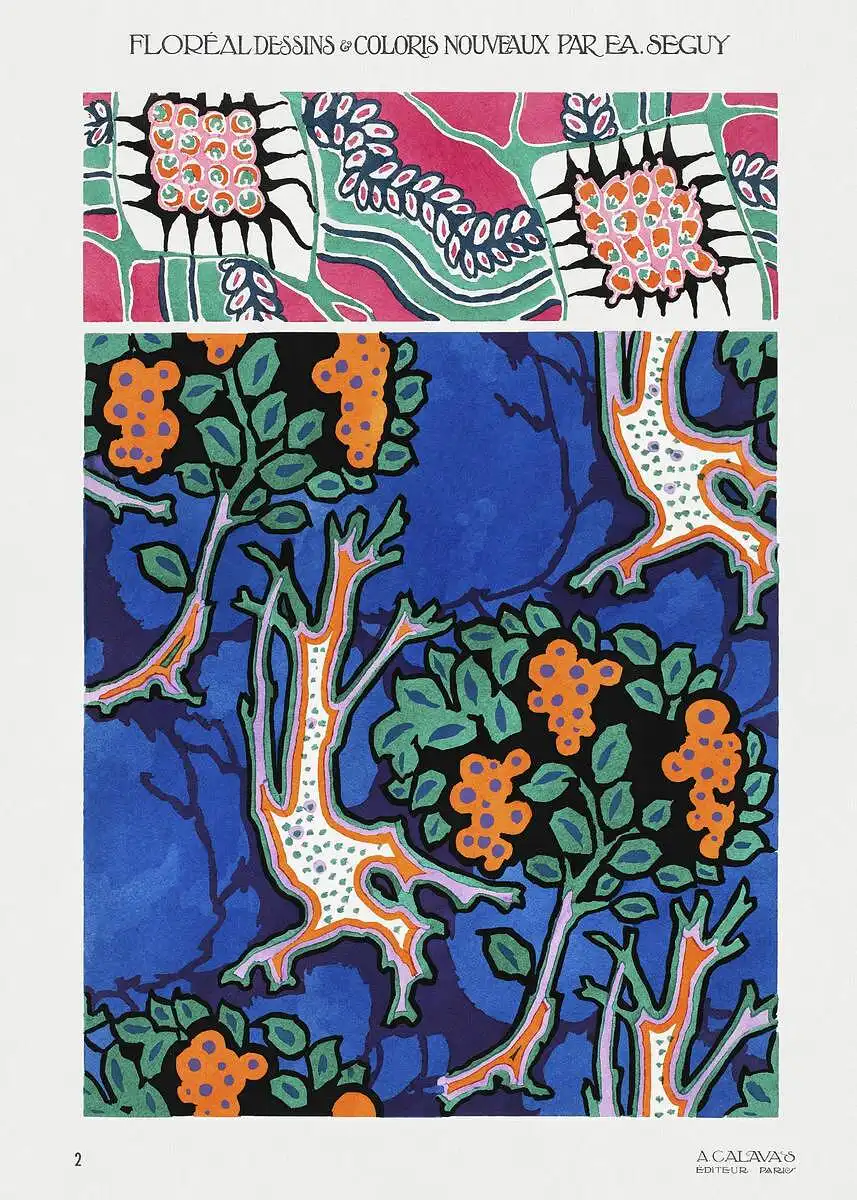 Vintage art deco-Copy Floral colorful background (1925) - Image 1