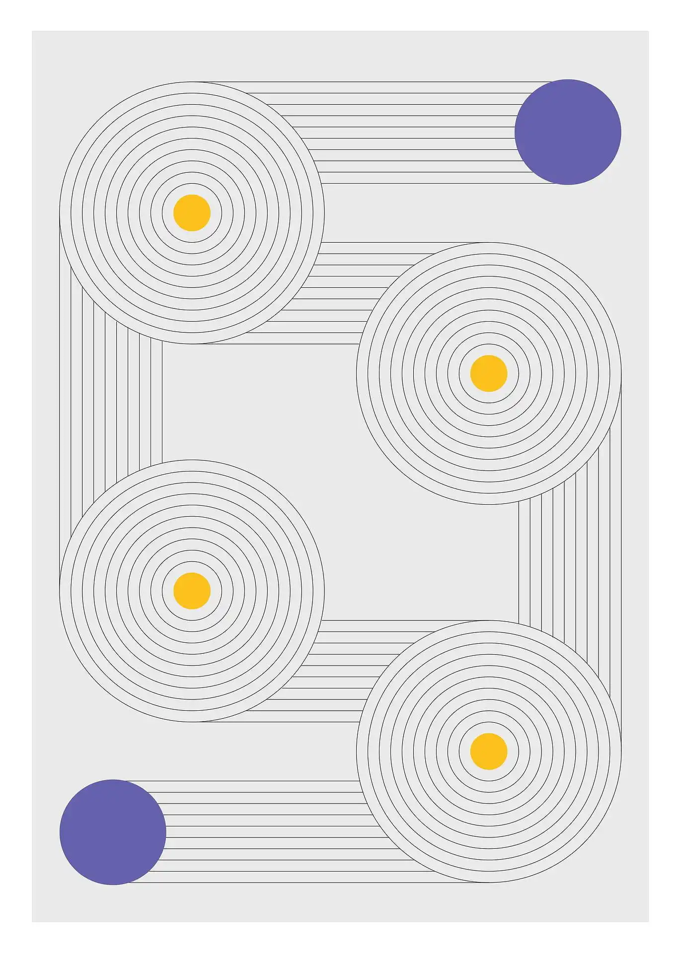 Yellow-Purple Circles and Lines Yellow-Purple Circles and Lines - Image 1