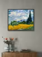 Wheat Field with Cypresses (1889) - Image 2