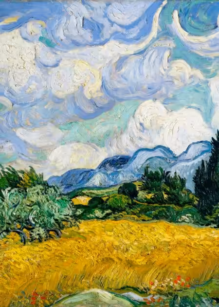 Wheat Field with Cypresses (1889)