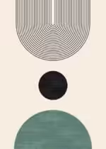 Модерен Бохо постер, зелен #2