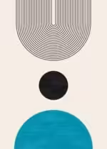 Модерен Бохо постер, син #3