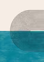 Модерен Бохо постер, син #2