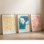 Модерен Арт сет от 3 постера "Flower Market"