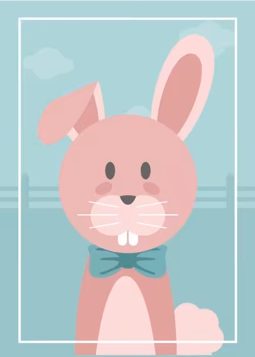 rabbsdsit Детски Постер Розово Зайче - Image 1