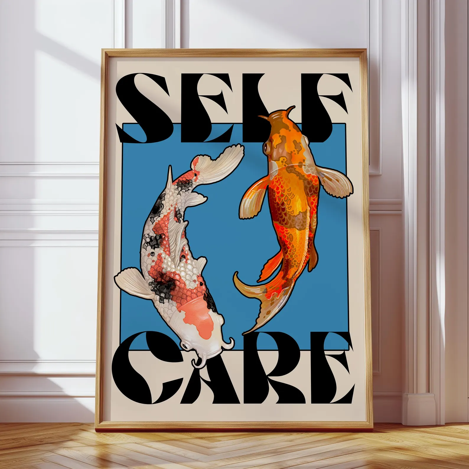 il_1588xN.6569810237_mrj7 Постер Self Care с японски шарани кои - Image 1