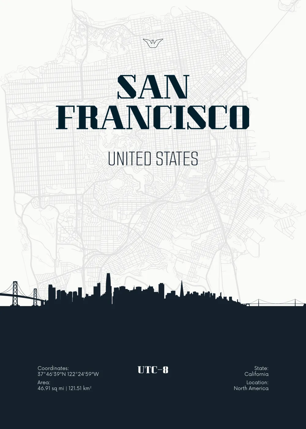 san francisco (3) Арт Постер Сан Франциско 3 - Image 1