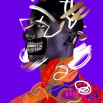 Арт постер Purple Abstract Portrait