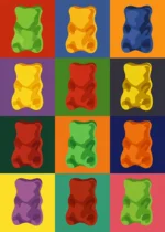 Арт постер Gummy Bears Pop Art