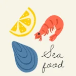 Арт постер Sea Food – Line