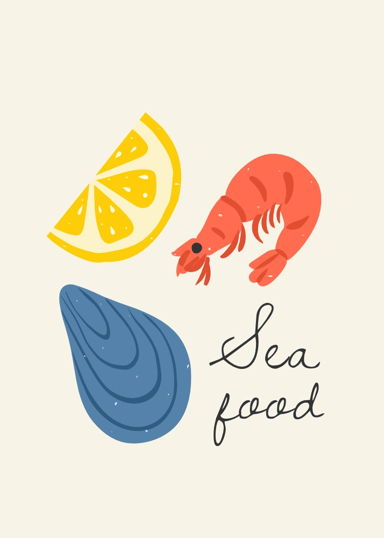 sea-food-4.webp Арт постер Sea Food – Line - Image 1